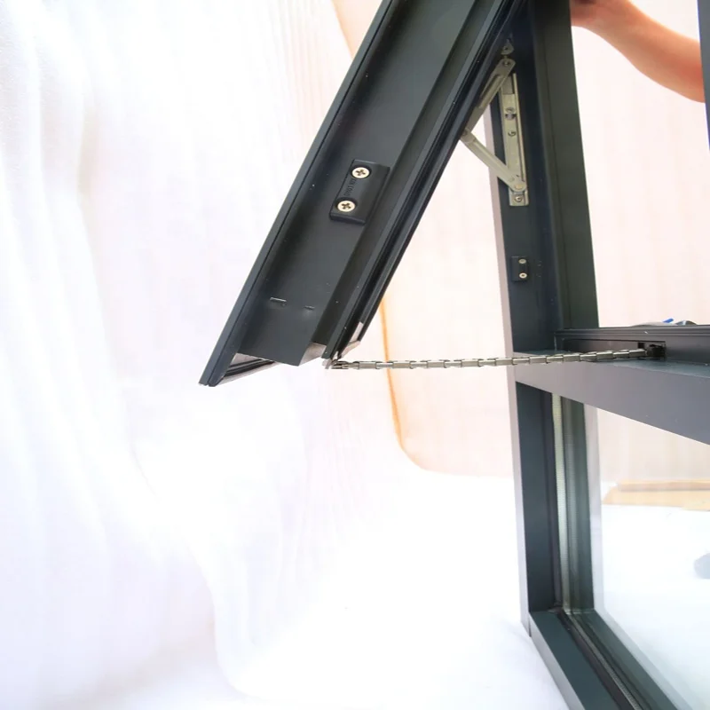Customized Double Glazed Aluminum Sound Proof Awning Window for House Awning Windows With Screen
