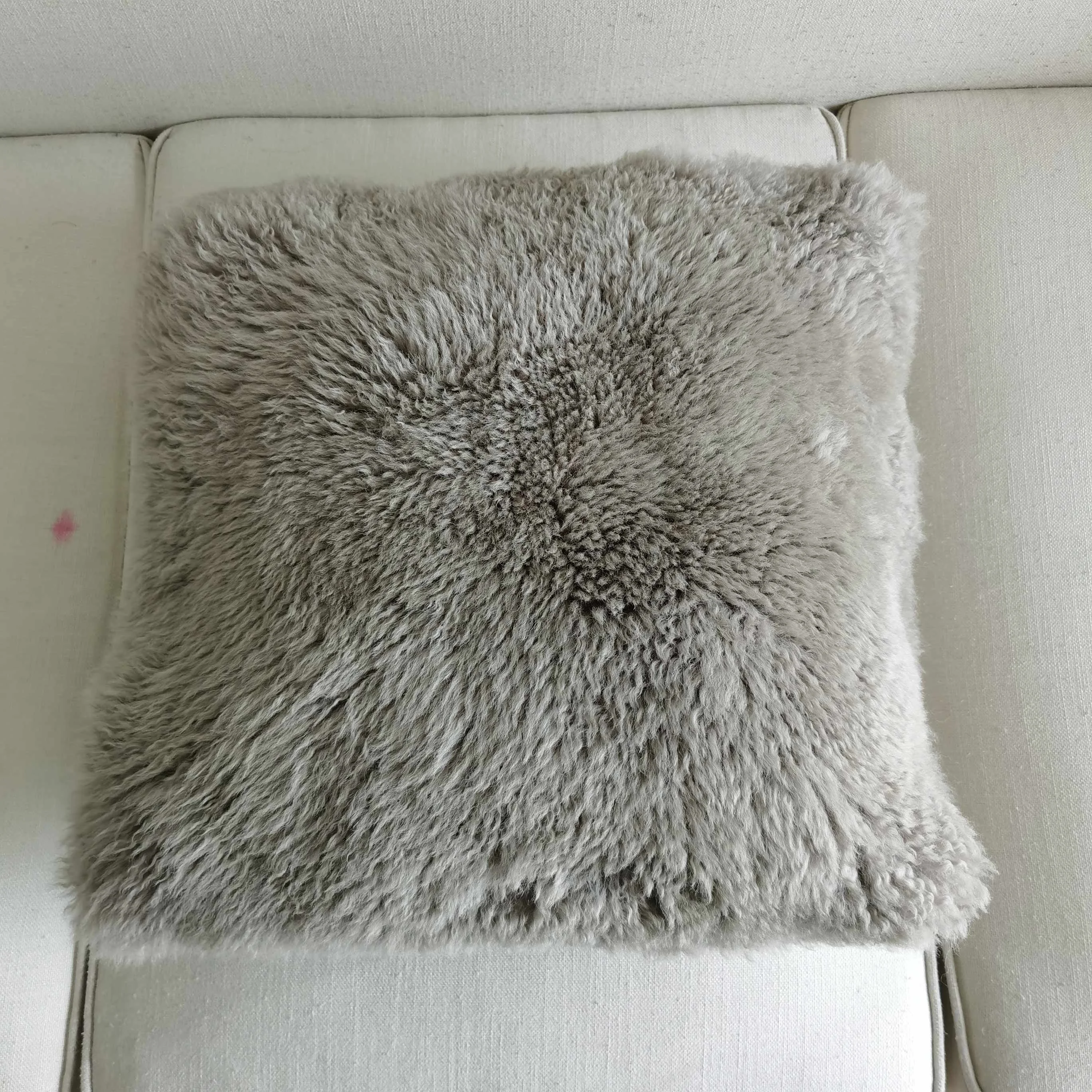 Wholesale Lambskin Double Side Sheepskin Fur Pillow Covers Shaggy Real Australian Sheep Fur Throw Cushions For Car Sofa Bedroom