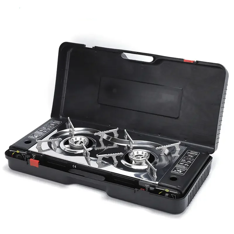 Gas Cooktops 2 Burner Camping Stove double Burner Gas Stove household outdoor camping furnace gas move firewood kitchen stove