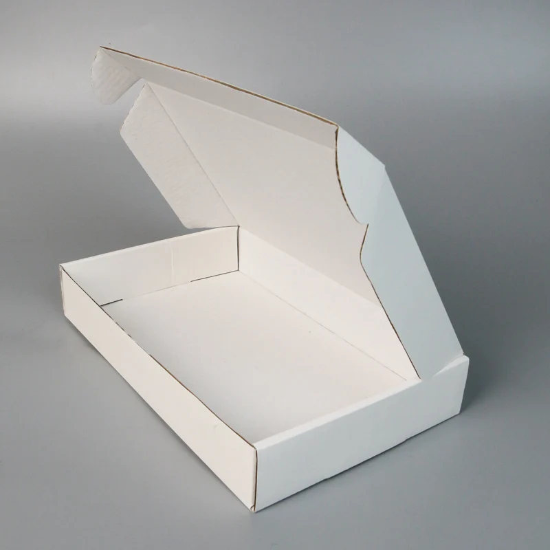 E - commerce custom printed logo self - sealed recycled white shipping box flute corrugated shipping carton