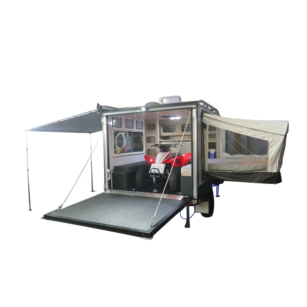 Hot sale mini van ATV Australia standard motorcycle cargo trailer toy hauler with extend bed