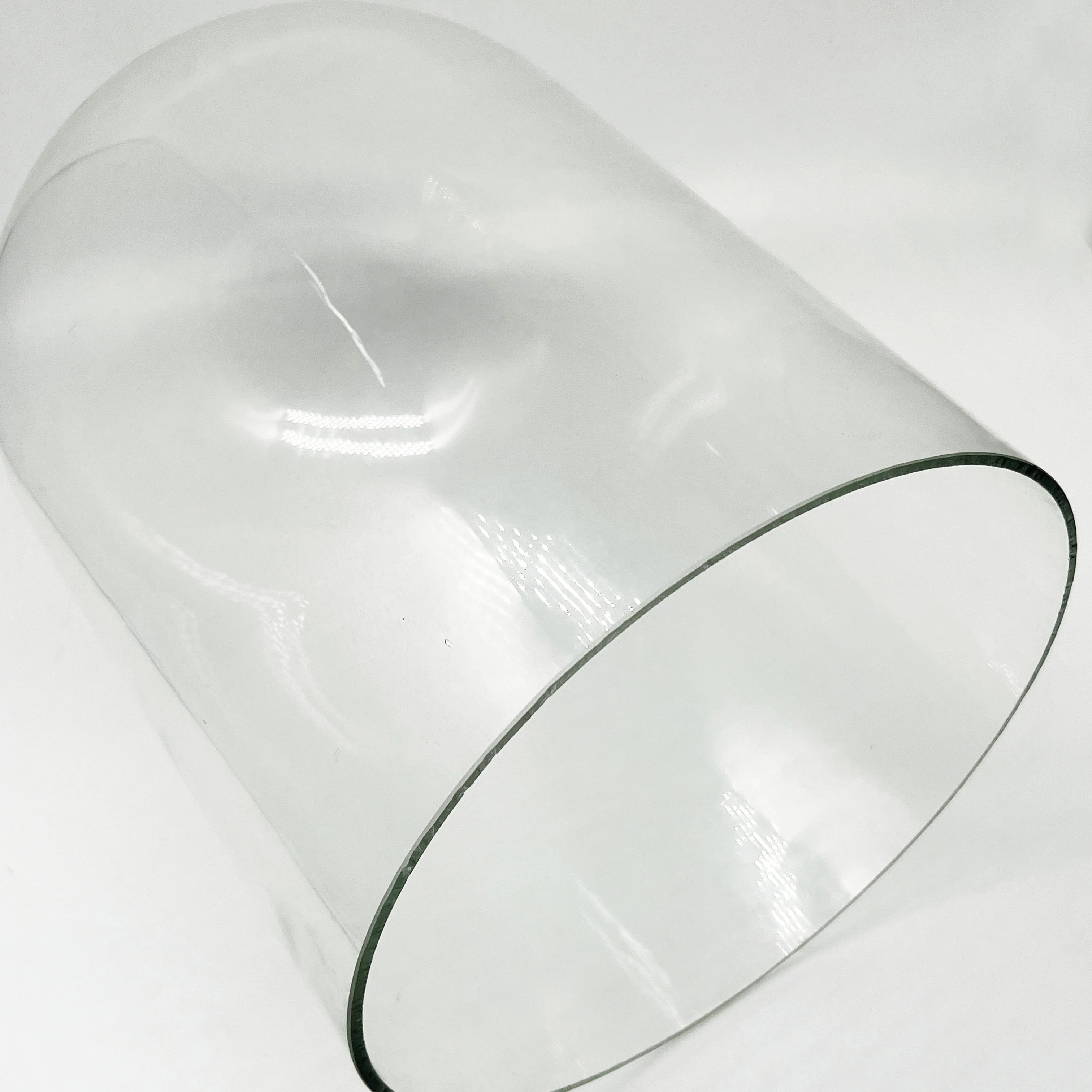 WTEM Hot Bending Curved Glass Clear Custom Toughened Fine Polished Edge For Dining Tables