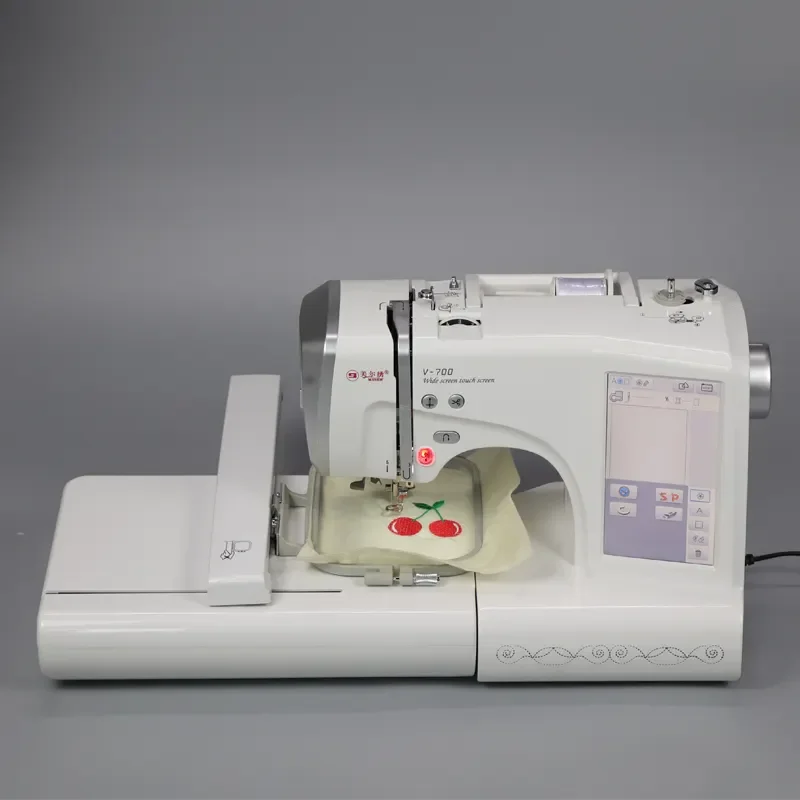 MRSV700  second hand cloth mini portable electric neating mending sewing machines with LCD panel embroidery machines for garment