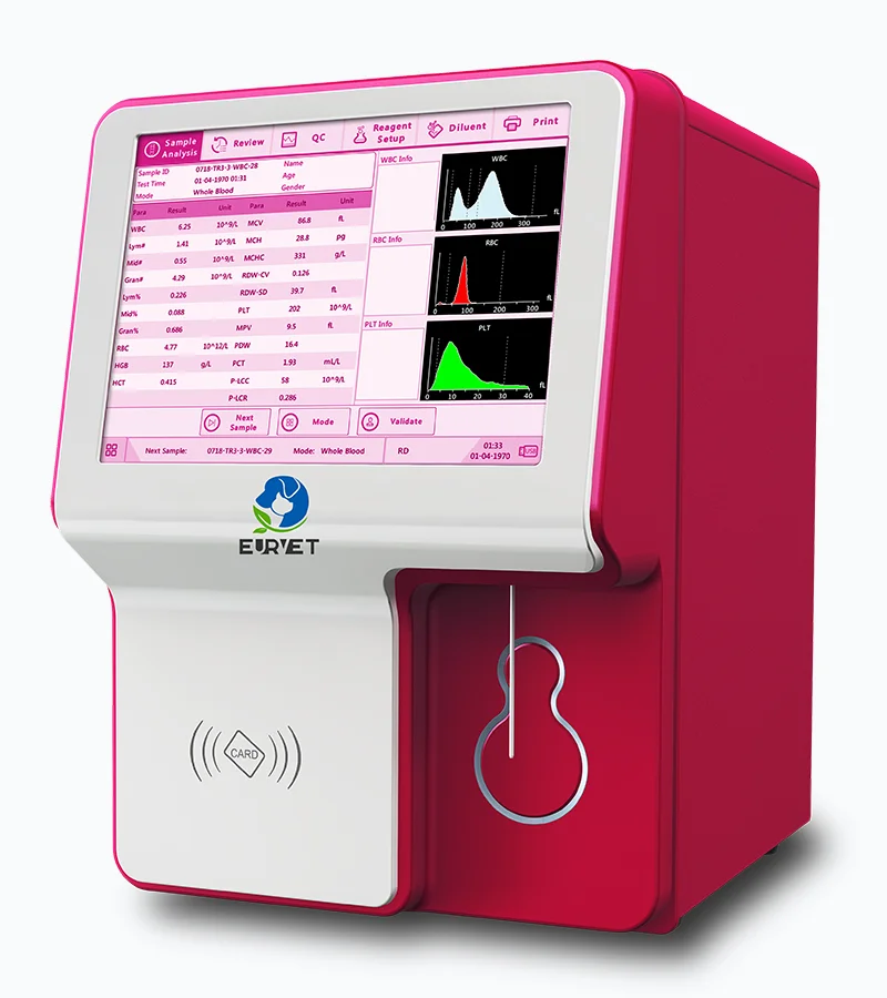 EUR VET Stable Quality Auto Hematology Analyzer Veterinary Equipment Best Price CBC Hematology Analyzer