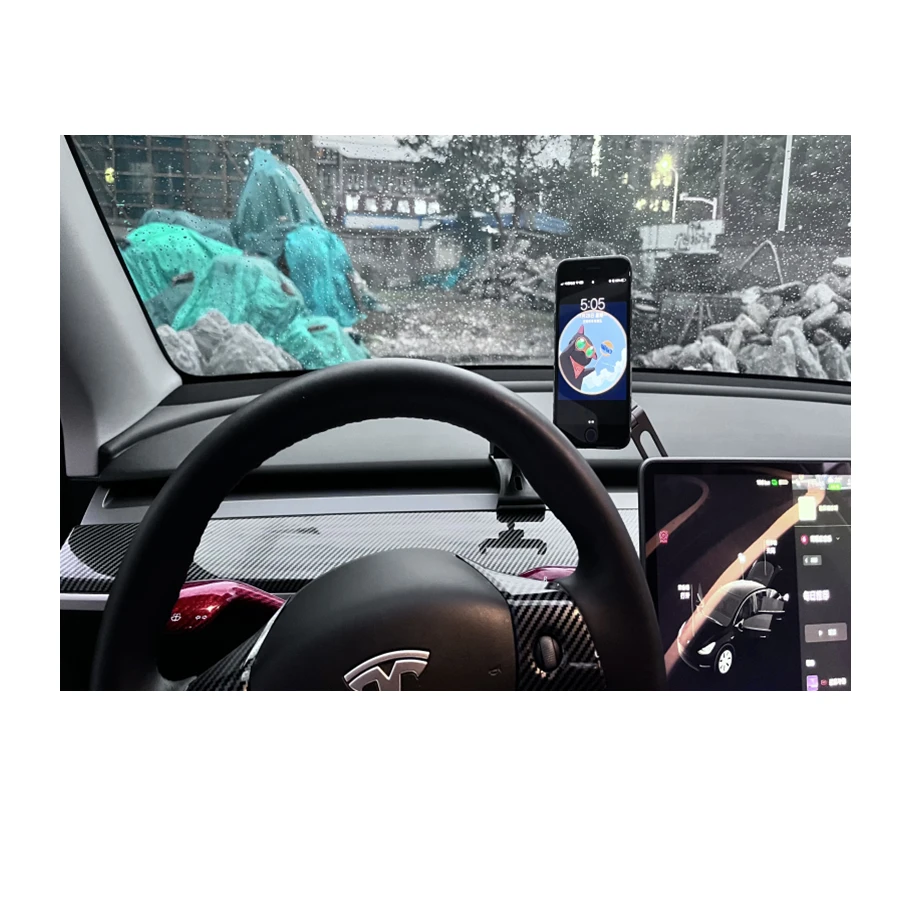 Hot Sell Car Phone Holder Mount for Tesla Model 3/X/Y/S Foldaway Magnetic Phone Mount for Car Car Phone Holder
