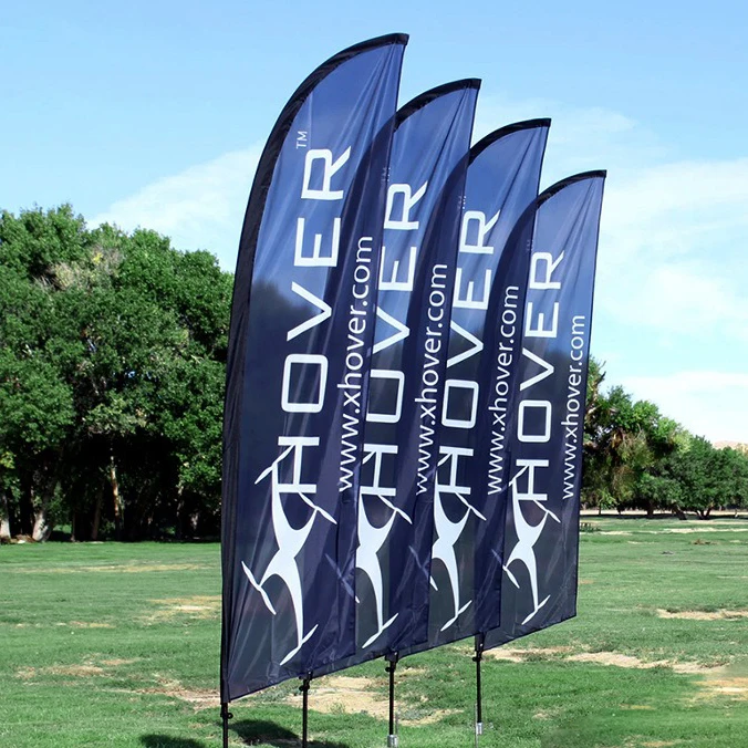 wholesale banner beach flagpole custom printed feather flag with spike base Custom Flags Double Sided With Logo