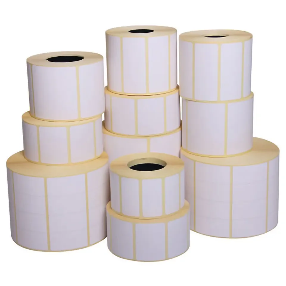 30-100mm width self adhesive label stickers thermal label paper roll for Custom sticker Medical label Price Tags