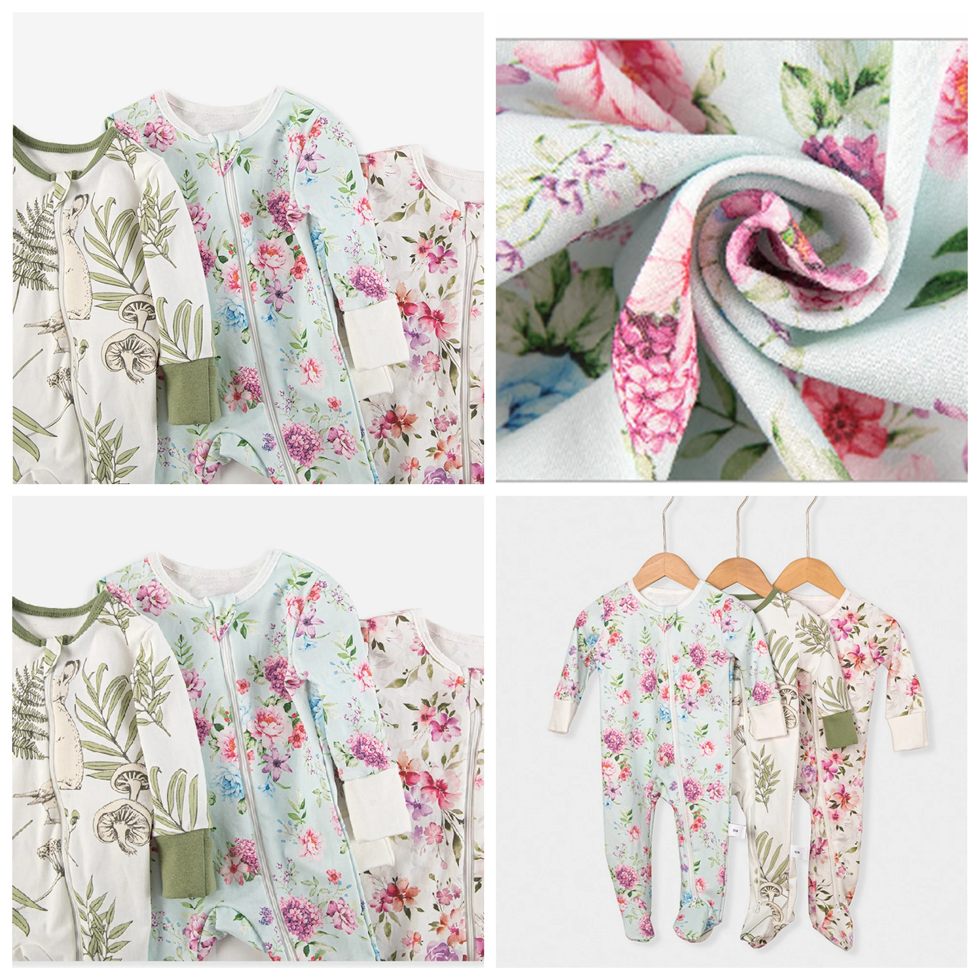 Baby Newborn  cotton rompers baby long sleeve pajamas spring autumn bebe flora printing jumpsuits wholesale clothes