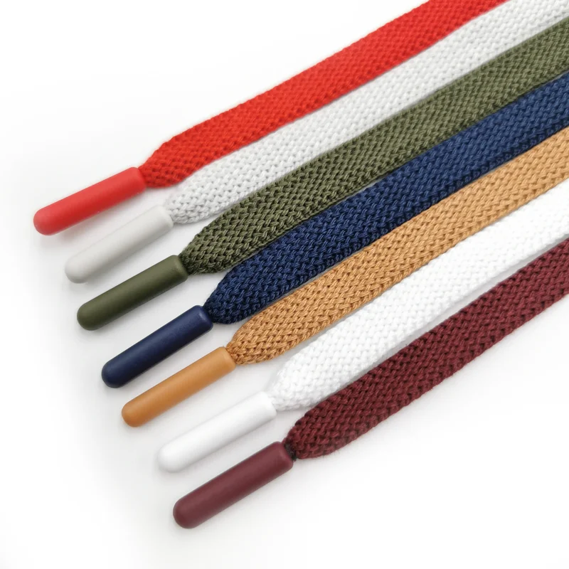 Custom Wide Sublimation Shoes Lace Polyester Flat Colorful Shoelace for Garment Drawstring hat Rope