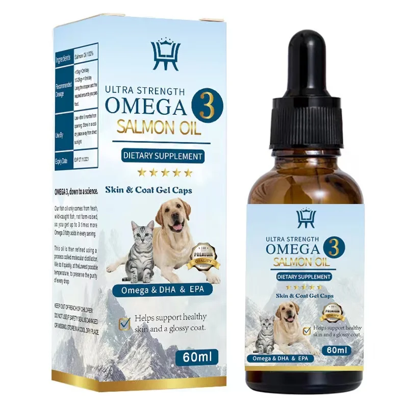 Improve skin beauty hair bright hair to protect the skin dander relieve joint protection tears Pet Care Salmon Oil For Dogs