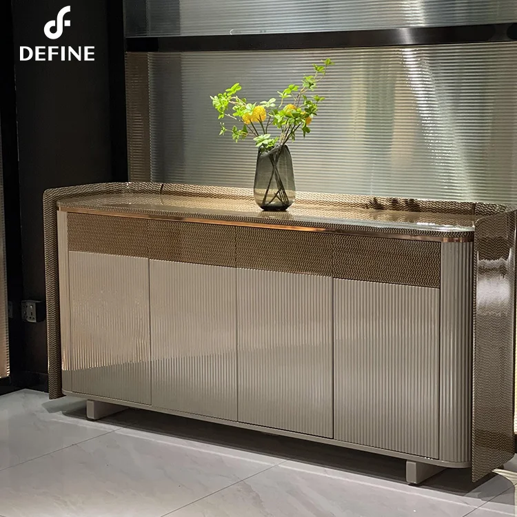 New design luxury wooden high glossy painting  storage cabinet sideboard for sale