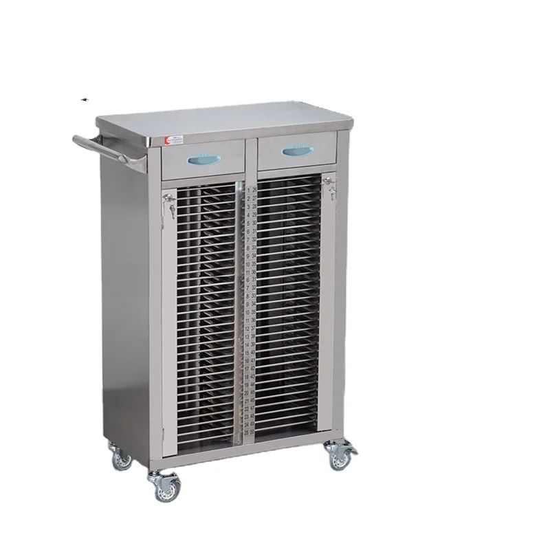 best selling Medical Hospital Stainless Steel Patient File medicine emergency Trolley Plastic ABS Medical  history clip trolley