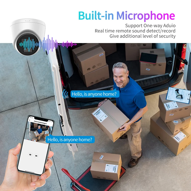 HITOSINO OEM HIKVISON 8 Channel POE H.265 4K NVR 5MP Built-in Mic Motion Detection Surveillance Camera System