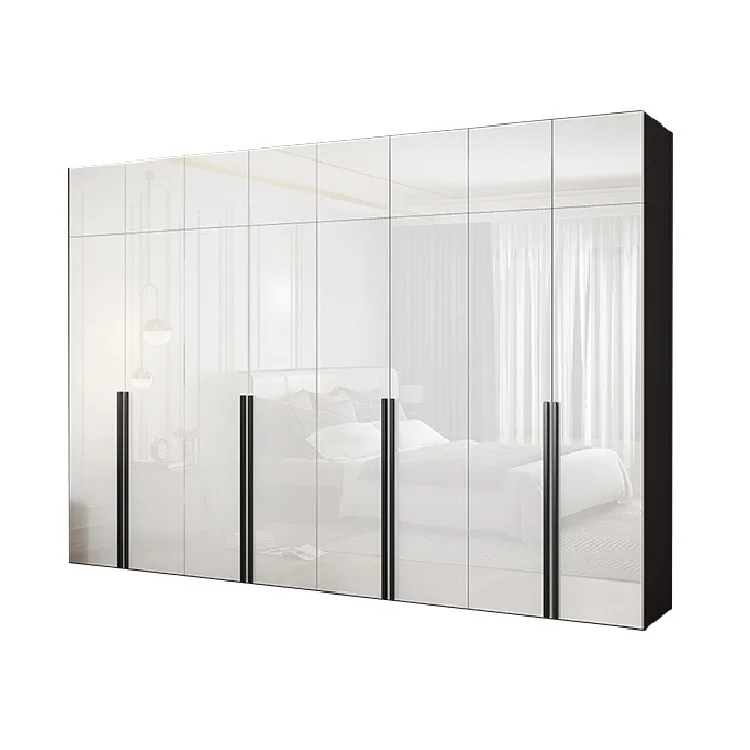 Простой серебристый алюминиевый шкаф Santopova с тремя дверями деревянный мебель для спальни ходьбы современный