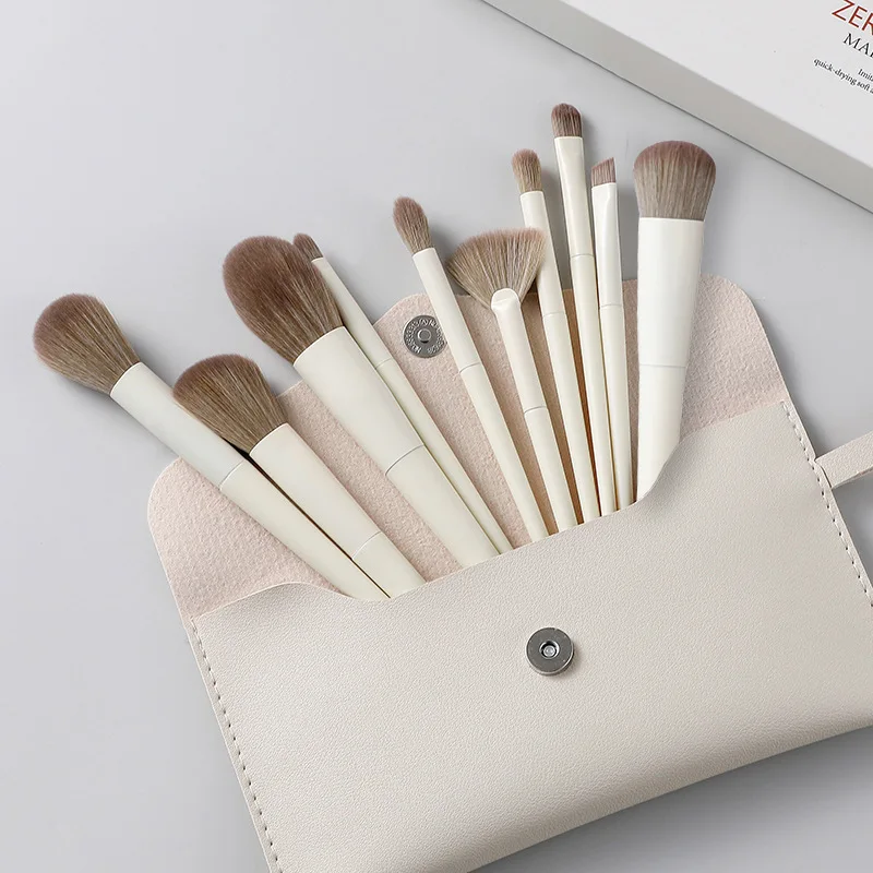 10 pieces of zero degree makeup brush set full set of soft loose foundation make-up, powder blusher eye shadow, high gloss brush