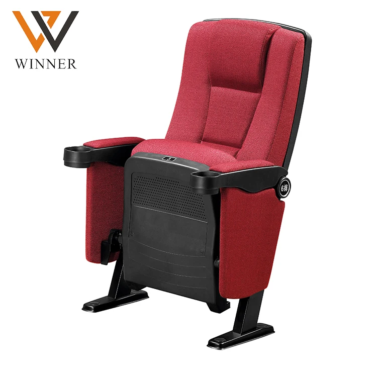 Metal iron reclining vip cinema chair  folded 4d home movie theater seating with cup-holder