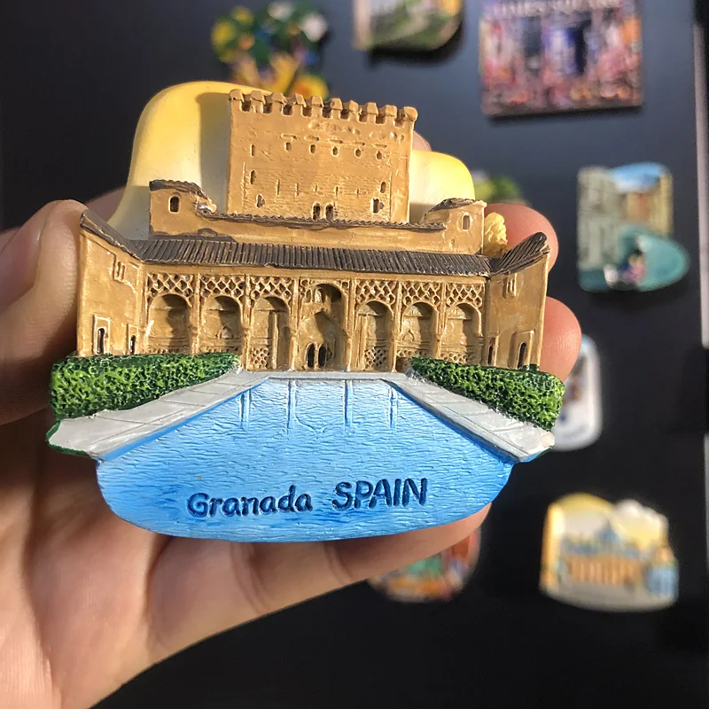 Custom Logo Bilbao 3D Resin Metal Espana Spanish Barcelona Madrid Gran Canaria Spain Madrid Souvenir Custom Fridge Magnet