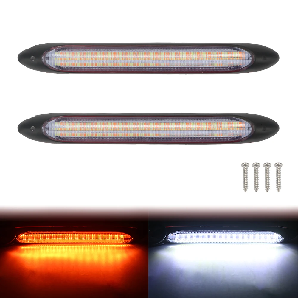 PUERXIN Superbuy Car RGB Headlight Strip Flexible Waterproof Amber Scan Flow DRL Lamp Bar Turn Signal LED Daytime Running Light