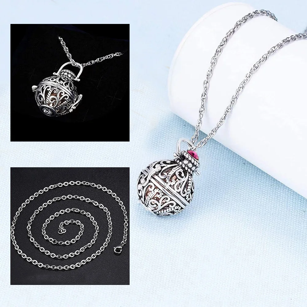 Vintage Hollow Flower Urn Necklace for Ashes Forever in my heart Memorial Locket Pendant Jar Keepsake Cremation Jewelry