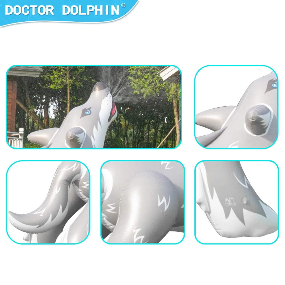 Doctor Dolphin Outdoor Swimming Toy Inflatable wolf sprinkler yard summer spray water amusement toy