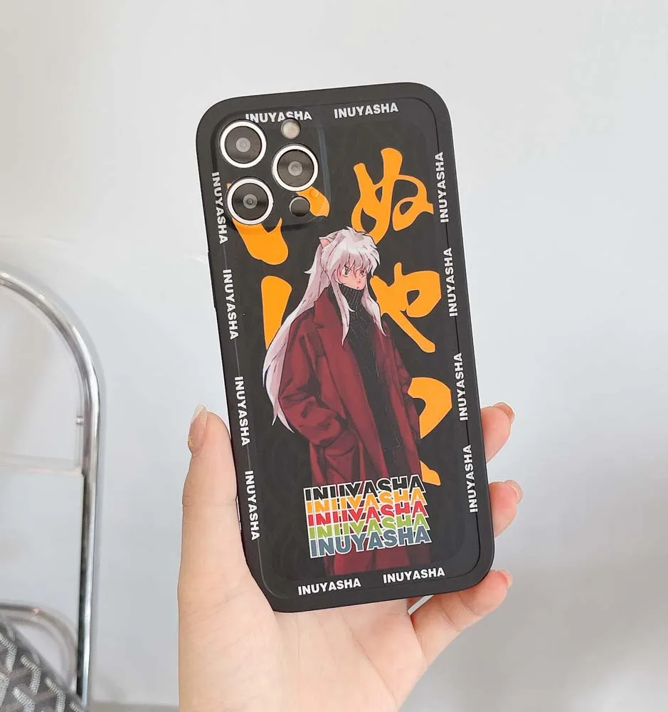 Anime Cartoon Inuyasha Wholesale Trend Phone Case For 12 Pro Max 11 Pro Max Xs Max XR 7 8 Plus Soft IMD Mobile Phone Back Cover