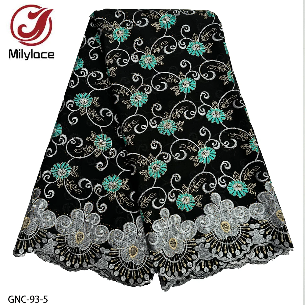 High Quality 100% Cotton Flower Embroidery Nigerian Swiss Voile Lace Fabric