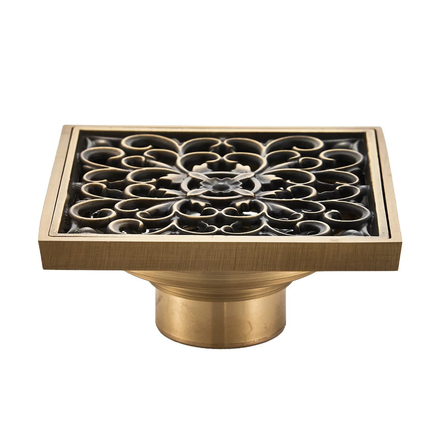 European-style toilet Retro Square10cmWholesale factory antique copper brass deodorant floor drain