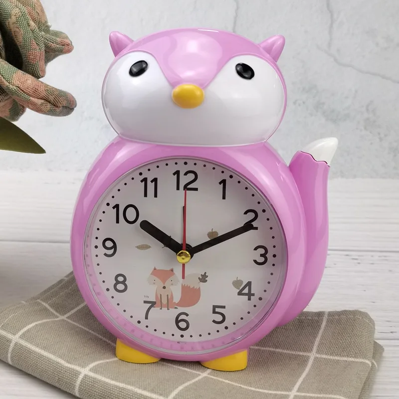 good price alarm clock table clock alarm owl Yellow Fox colorful table clock for student gift