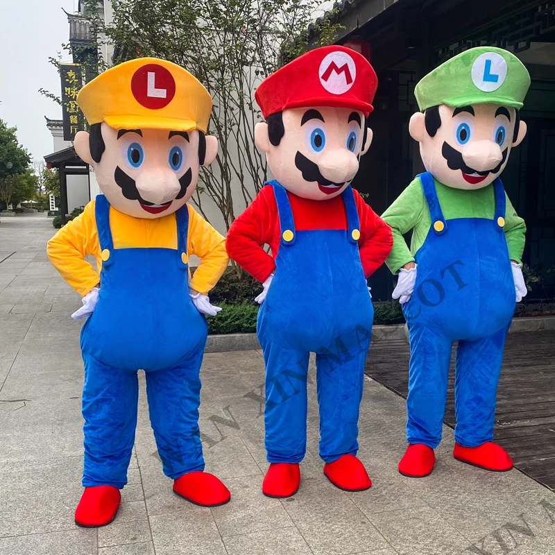 Super Mario Mascot costume Cartoon character Mario Luigi Cosplay costume for adult inflatable mascot