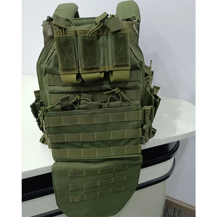 Tactical Vest with Complete Body Plate Carrier Molle System Lower Body Protection Offers Full Coverage for Self-Defense
