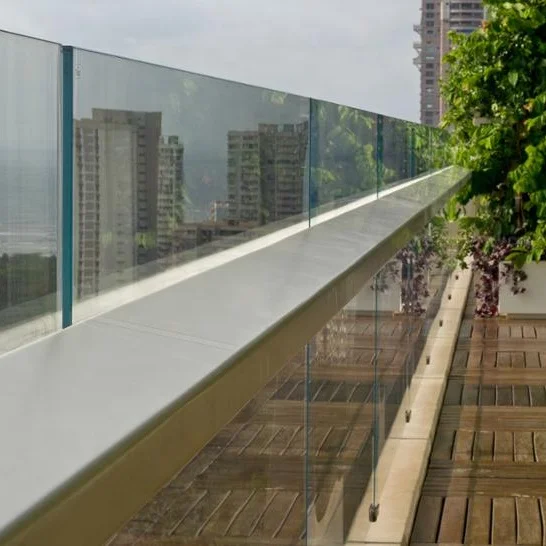 
Point support glass railing system with 13.52mm SGP laminated glass 