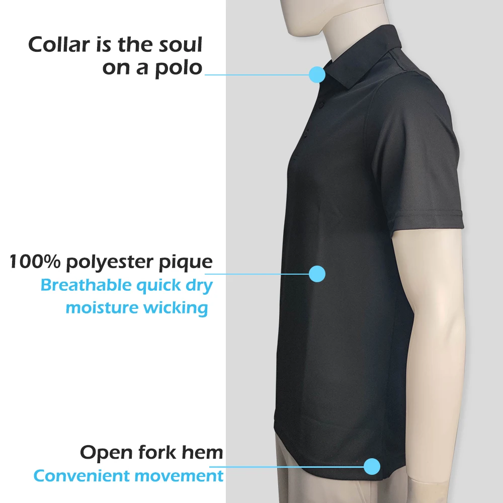Super September Wholesale Low MOQ Hot Sale Design Mens Dry Fit Quick-drying 100% Polyester Pique Golf Polo T Shirt