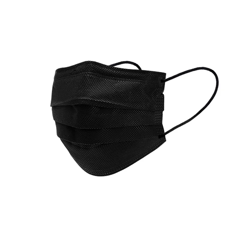 
CE certified Christmas party manufacturers selling disposable breathable and anti-dropping 3-layer medical black adult mask 