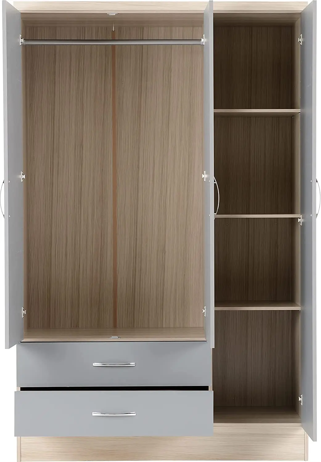 4 In 1 Mdf  Furniture Cheap Small Spaces Three Door Corner Bedroom Wooden Cheap Wardrobes Design Pictures For Sale
