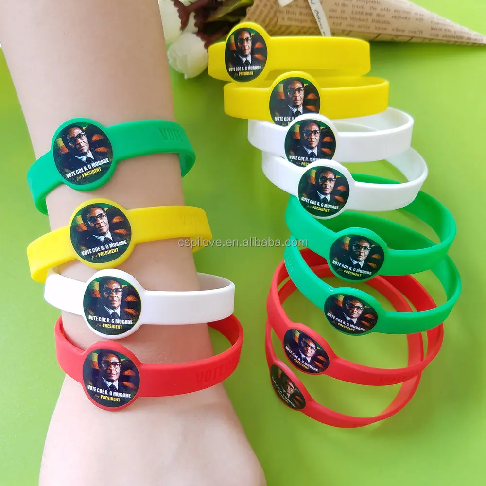 Custom election campaign promotional items rubber silicone  wrist band bracelet figured wristband