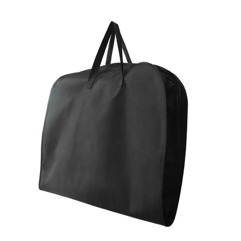 New Fashion Personalized Custom Printed Suit Cover Wedding Dress Dustproof Black Reusable Non-woven Garment Bag