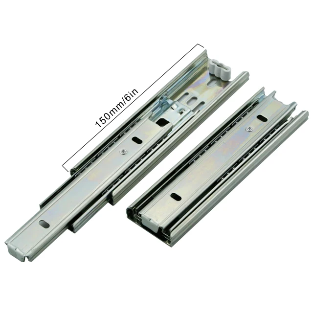 white zinc finish 6 inch telescopic channel drawer slide