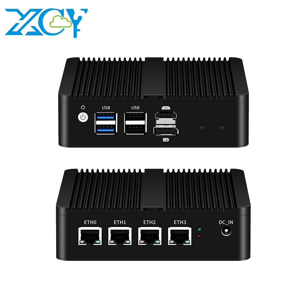 12V Mini PC Intel N100 DDR5 RAM 2.5G RJ45 I225V NIC Ethernet Network Server Computer Fanless Firewall Pfsense Soft Router