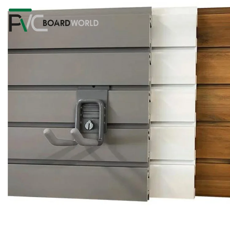 Xi Hydrocarbon Light Grey PVC Plastic Slatwall Shelves Panel For Portable Stand Exhibition