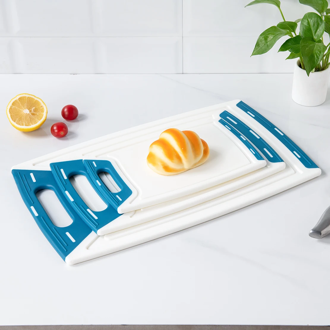 BPA free food grade commercial recycled non-slip chopping boards set of 3 cutting board plastic injection