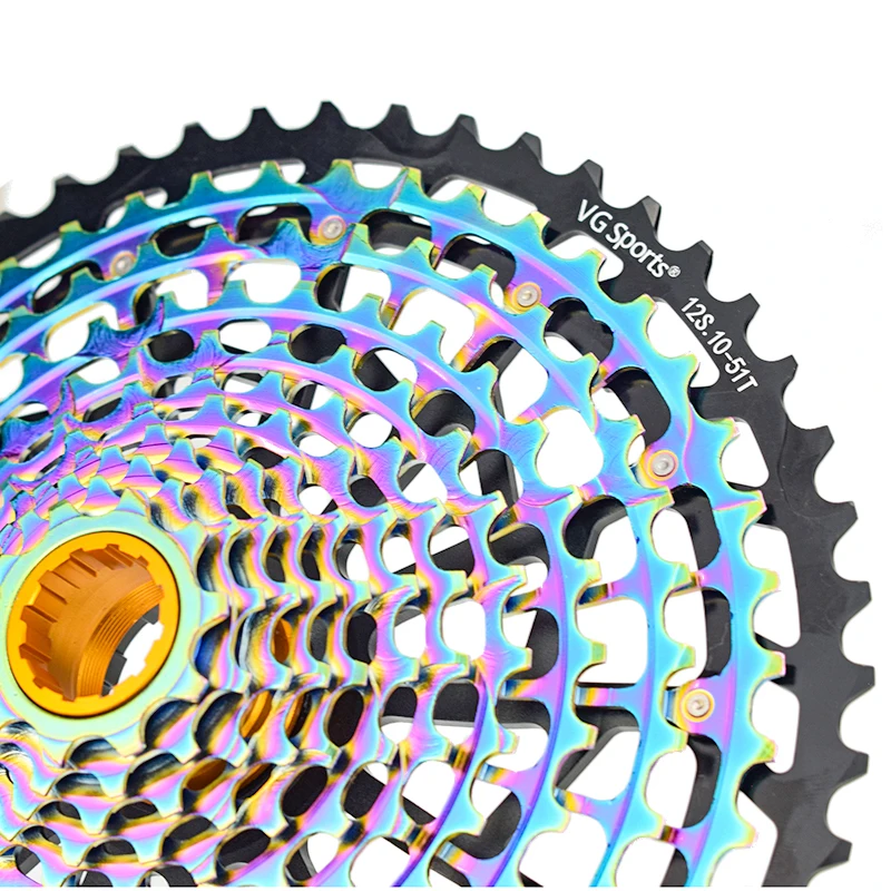 VG Sports MTB 12 Speed 10-51T Cassette freewheel Ultimate XD Cassette Rainbow 398g 12s Cassette Colorful