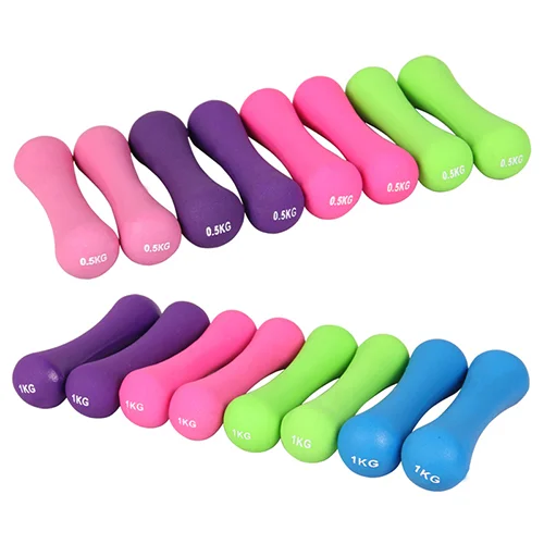 Colorful Color Pink Fish Neoprene Dumbbell Woman Ladies Adjustable Small Weight Bone Shape Dumbbell