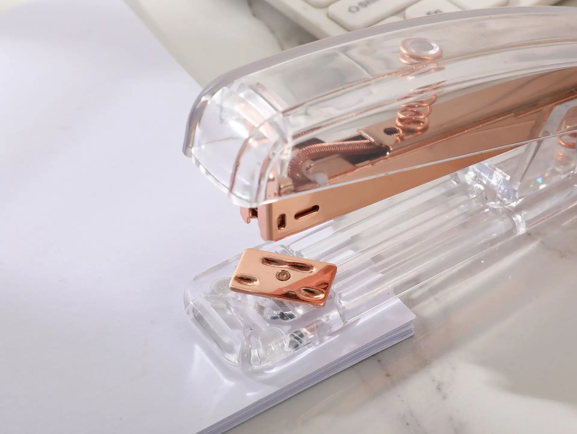 Transparent Stapler Rose Gold Stapler Office Student
