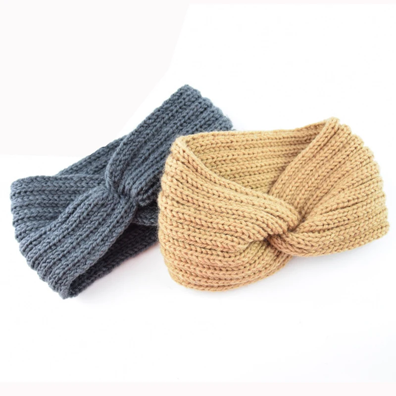 Women Lady Crochet bow knot turban knit headbands braided winter headbands ear warmers crochet head wraps
