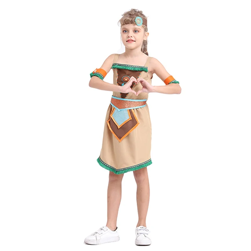 Halloween indians party costumes American indian costume kids girls dancing clothing india