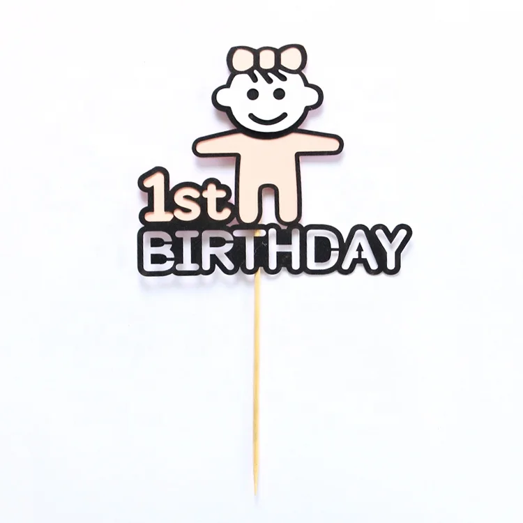 Fashion Design Cute Children`s` Cake Toppers Decoration For Baby 1st birthday For Boy And Girl`s  party