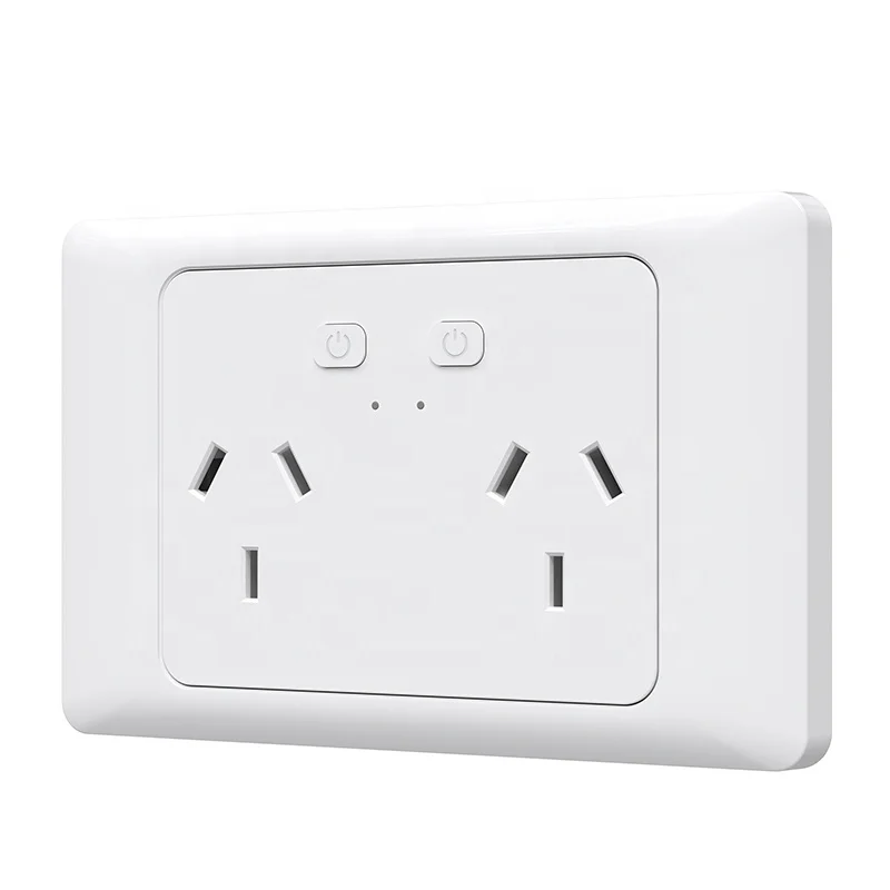 Au Standard Smart Double Wall Socket Saa Wifi  Outlet smart wifi socket