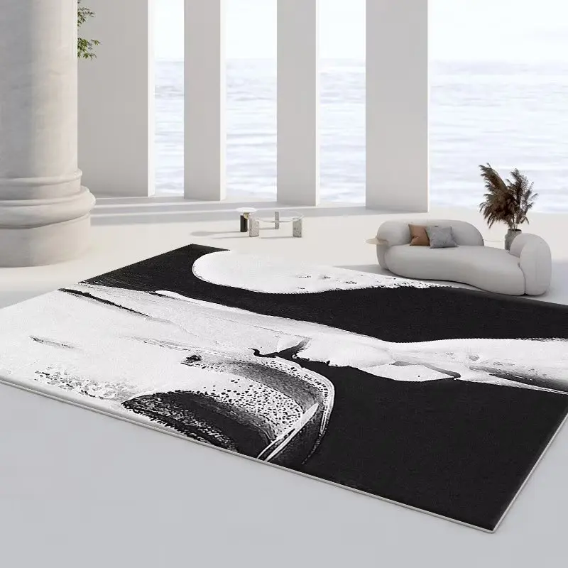Modern oli painting style living room luxury carpet bedroom fur and dyeing rug and mats check pattern carpet