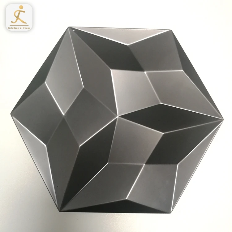 bronze hexagon laser interior stainless steel art decorative metal 3d wall panels backlit laser cut decor partition wall board