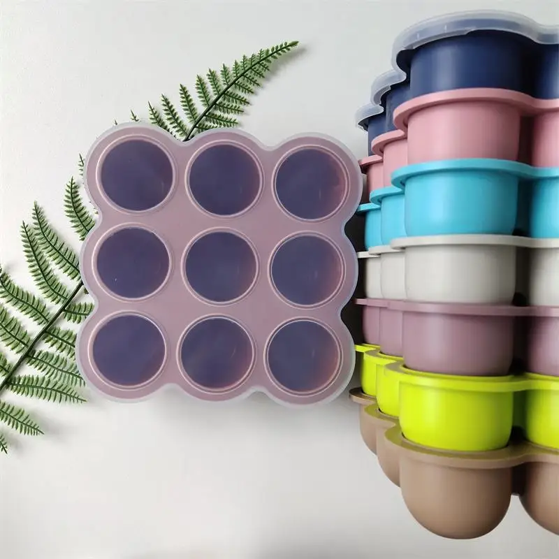 Customized BPA Free Reusable Silicone Baby Food Storage Tray for Freezer Storage of Baby Food Puree Fruit Vegetable Breast Milk